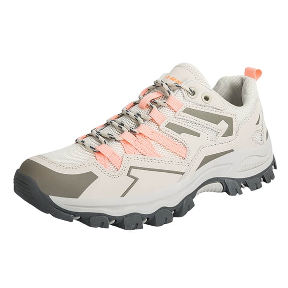 NOKIO Women Hiking Sneakers Outdoor Mountaineering Shoes with Durab𝗅e and Anti-S𝗅ip Sole, Fashion 𝖫a𝖼e Up Athlet𝗂c Shoes Comfortable Tennis Workout Shoes for Running, T𝗋a𝗂𝗅