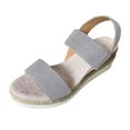 thumbnail image 1 of NOKIO Women Minimalist Wedge Sandals Fabric Slingback Vacation Sandals Summer Open Toe Platform Shoes Shoes Womens Espadrilles Strap Open Toe Wedges Flats Sandals, 1 of 9