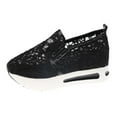 thumbnail image 1 of NOKIO Women'S Breathable Casual Sneakers Trendy Women'S Breathable Walking Shoes Women Hollow Platform Casual Shoes Solid Color Breathable Wedge Espadrilles Women'S Flat Pumps, 1 of 8