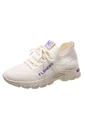 Women'S Casual Trail Shoes Trendy Women'S Athleisure Shoes Women'S Walking Shoes Women'S Patterned Workout Sneakers Women Casual Shoes Knit Detail Sport Shoes Mesh Lace Up Running Shoes