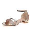 thumbnail image 1 of NOKIO Women'S Dressy Sandals Hollow Casual Slippers Flat Shoes Retro Sandals Women'S Package Heel Sandals Shoes Ankle Strap Dress Sandals Silver, 1 of 7