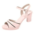 thumbnail image 1 of NOKIO Women'S High Heel Sandals Fashion Womens Breathable Lace Up Shoes Heels Casual Sandals Women High Strappy Chunky Block Square Toe Sandals Wedding Dress Shoes, 1 of 6