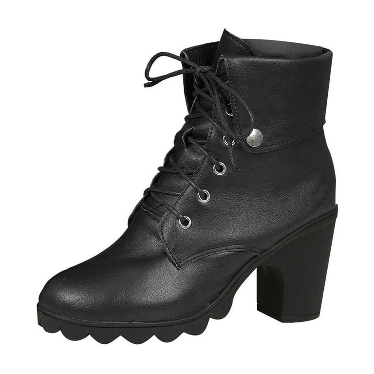 Vintage heeled combat boots top