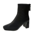 thumbnail image 1 of NOKIO Women'S Vintage Ankle Boots With A Square Toe Women Ankle Boots Autumn And Winter Simple Solid Color Fashion Comfortable Square Toe Square Heel Back Zipper Women'Sfashion-Forward Ankle Booties, 1 of 6