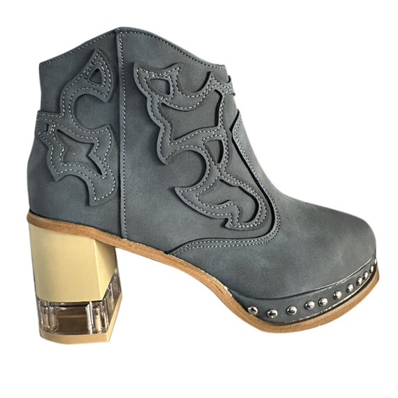 NOKIO Women'S Vintage Floral Ankle Boots Women'S Embroidered Vintage Ankle Boots Women's Embroidered Fashion Boots Welt Acrylic High Heel Ankle Boots Stylish Women'S Low Heel Ankle Boots