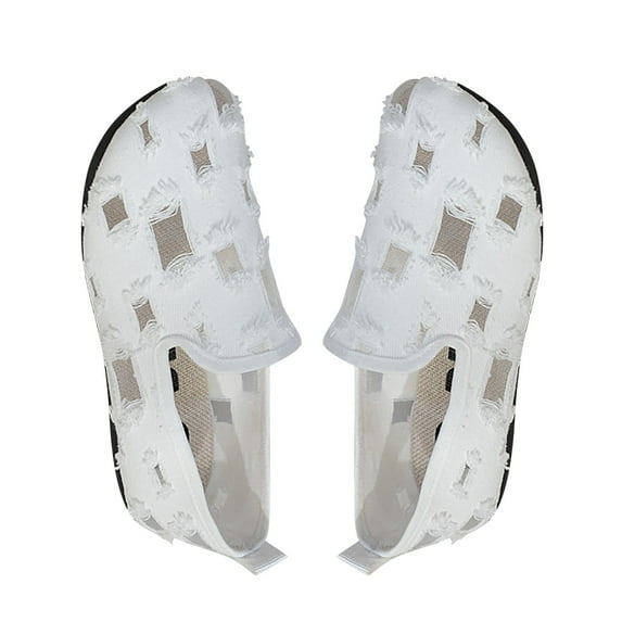 NOKIO Women'S Walking Shoes Women'S Breathable Sports Sneakers Women's Summer Small Fragrant Mesh Flat Bottom Hollow Breathable Large Size Single Shoes Casual Shoes