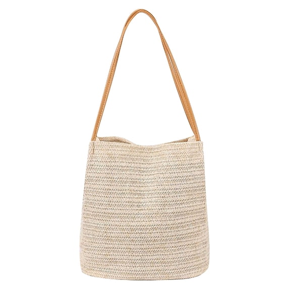 NOKIO Women'S Woven Handbag, Women'S Handbag, Women'S Designer Handbag, Ladies' Hobo Bag, Crossbody Purse Ladies Straw Handheld Beach Bag Woven PU Shoulder Strap Shoulder Bag