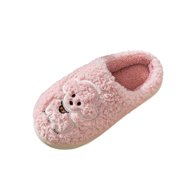 NOKIO Women Slippers Animal Plush Slipper Cute Ca oon Puppy Slides Comfortable Winter Fuzzy Shoes Lightweight Non-S ip Slide Warm Outdoor Indoor Walking Shoes forDaliy