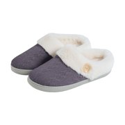 NOKIO Women Warm Slipper Comfy Knitted Slippers S ip On Fuzzy Slides Memory F m House Slippers with Anti-S ip Rubber Sole, Cozy Closed Top Bedroom Slide Indoor Outdoor Shoes
