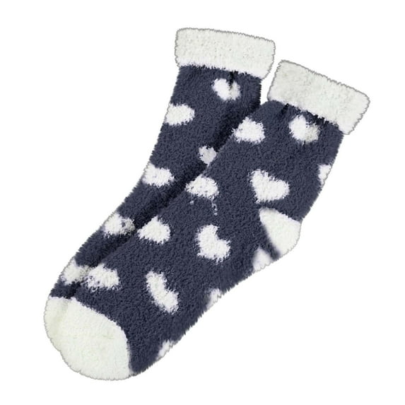 NOKIO Women Warm Super Soft Plush Slipper Sock Winter Fluffy Microfiber Crew Socks Casual Home Sleeping Fuzzy Cozy Sock Ladies' Patterned Mid-Calf Socks Women'S Trendy Ankle Socks