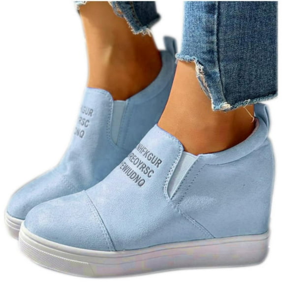 NOKIO Women Wedge Heel Casual Shoes Boots Thick Sole Casual Shoes Fashion Soft Sole Breathable Casual Shoes Fashion Chunky Casual RetroWalking Shoes Women's Platform Sneakers