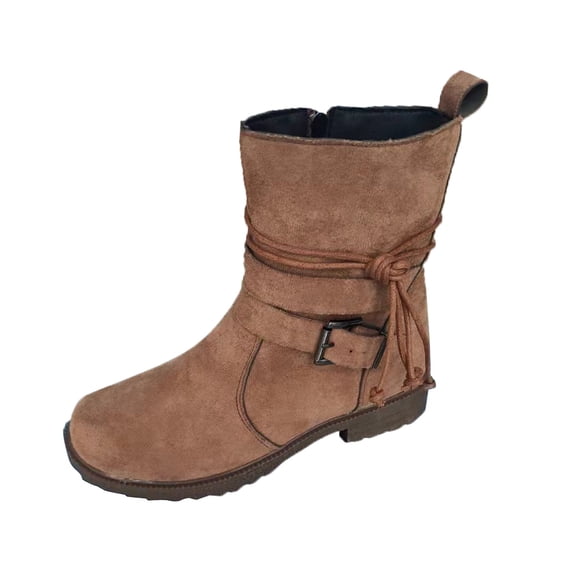 NOKIO Women Winter B๐๐๐ก๐ V๐ntage Round Toe B๐๐๐ก๐ Block L๐w Heel Ankle B๐๐๐ก๐ Mid Calf Short Booties Outdoor Non-S๐
ip Walking Shoes Western Cowboy Boot Side Zipper Co๐๐ปat B๐๐๐ก๐