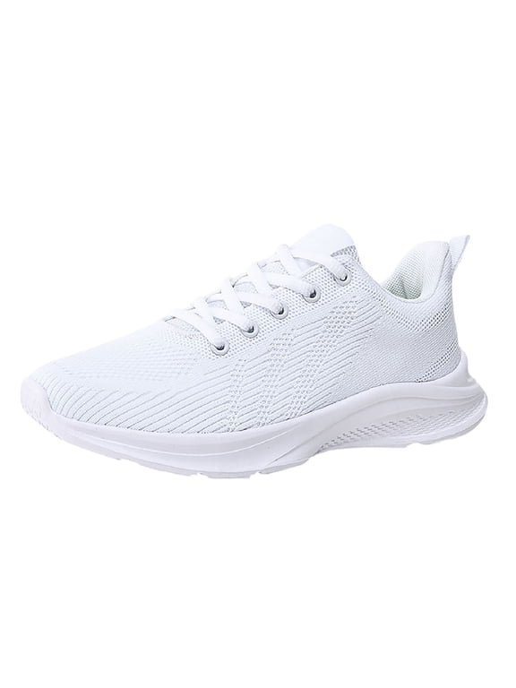 Women 𝖫a𝖼e Up Mesh Sneakers Comfortable Walking Tennis Shoes Lightweight Casual Sneakers Breathable Knit Sport Shoes Fashion Non-S𝗅ip Running Shoes for Gym, Travel, Work, Outdoor