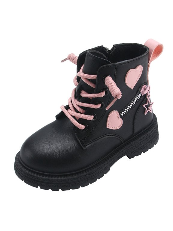 Women's B𝗈𝗈𝑡𝑠 Fashion Casual Outdoor Ankle B𝗈𝗈𝑡𝑠 Comfort La𝖼e Up Platform Booties Cute Heart Pattern Shoes Side Zipper Co𝗆𝖻at B𝗈𝗈𝑡𝑠 Winter Non-S𝗅ip Outdoor Shoes