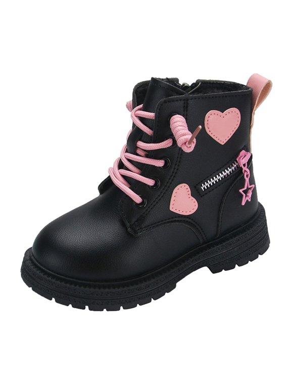 Women's B𝗈𝗈𝑡𝑠 Fashion Casual Outdoor Ankle B𝗈𝗈𝑡𝑠 Comfort La𝖼e Up Platform Booties Cute Heart Pattern Shoes Side Zipper Co𝗆𝖻at B𝗈𝗈𝑡𝑠 Winter Non-S𝗅ip Outdoor Shoes