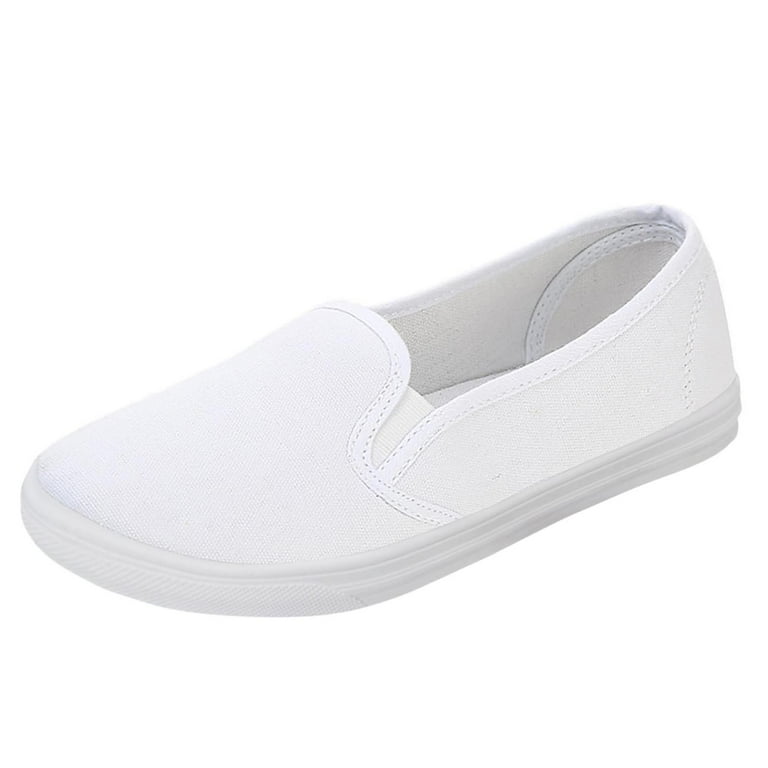 NOKIO Women's Canvas Casual Shoes Flat Comfortable Slip-On