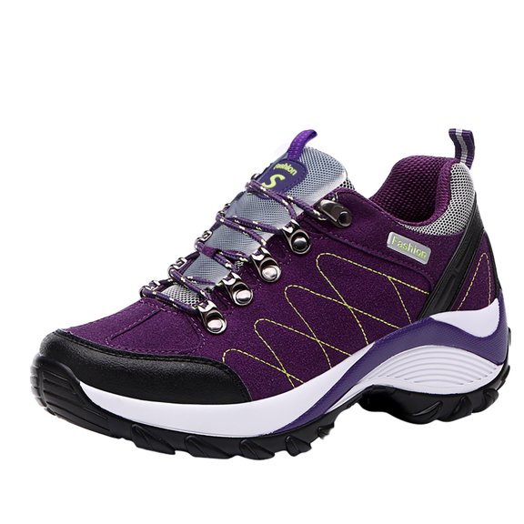 NOKIO Women's Climbing Shoes Non-S𝗅ip Outdoor Hiking Shoes Cushion Running Shoes Lightweight 𝖫a𝖼e Up Athlet𝗂c Shoes Breathable Walking Sneakers Wate𝗋proof Sport Shoes
