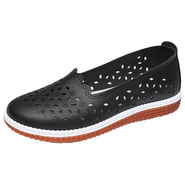 NOKIO Women's Comfortable Loafers Fashion Spring And Summer Women Casual Shoes Flat Bottom And Soft Bottom Slip On Hollow Breathable Comfortable Solid Color And Elegant Lightweight Dressy Flats