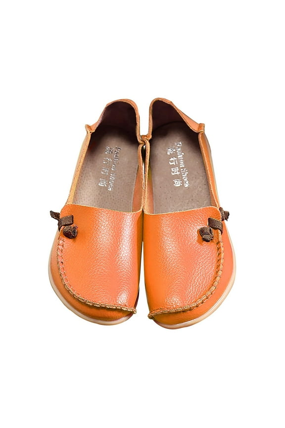 Women's Cowhide Mother's Shoes Women's Low Top Casual Shoes Womens Loafers Shoes Platform Chunky Penny Loafer Lug Sole Comfortable Slip On Work Office Business Casual Dress Shoes