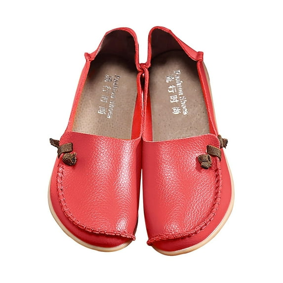 NOKIO Women’s Elastic Casual Shoes Cowhide Leather Mother’s Day Footwear Low Top Breathable Comfortable Slip-On Sneakers with Arch Support