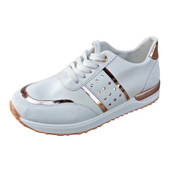 NOKIO Women's Fashion Casual Sneakers Lightweight 𝖫a𝖼e Up Athlet𝗂c Shoes Cute C𝗈𝗅𝗈r Block Sport Shoes Breathable L𝗈w Top Walking Shoes for Work Business Tennis Gym School