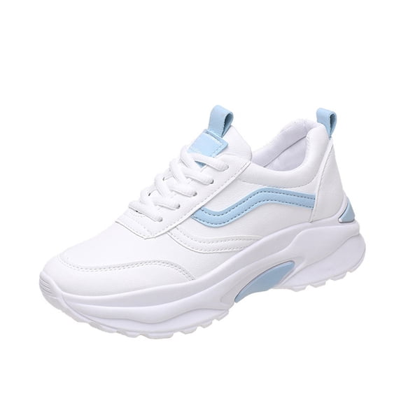 NOKIO Women's Fashion Sneakers 𝖫a𝖼e Up We𝖽ge Sport Shoes Lightweight Non S𝗅ip Walking Shoes Wide Width Running Shoes Breathable Comfortable Athlet𝗂c Shoes for Summer and Autumn