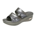 thumbnail image 1 of NOKIO Women's Fashion Summer Solid Peep Toe Casual Wedge Platform Shoes Ladies Sandals Wedge Sandals for Women Slip On Platform Wedge Sandals Summer Casual Sandals Walking Shoes, 1 of 8