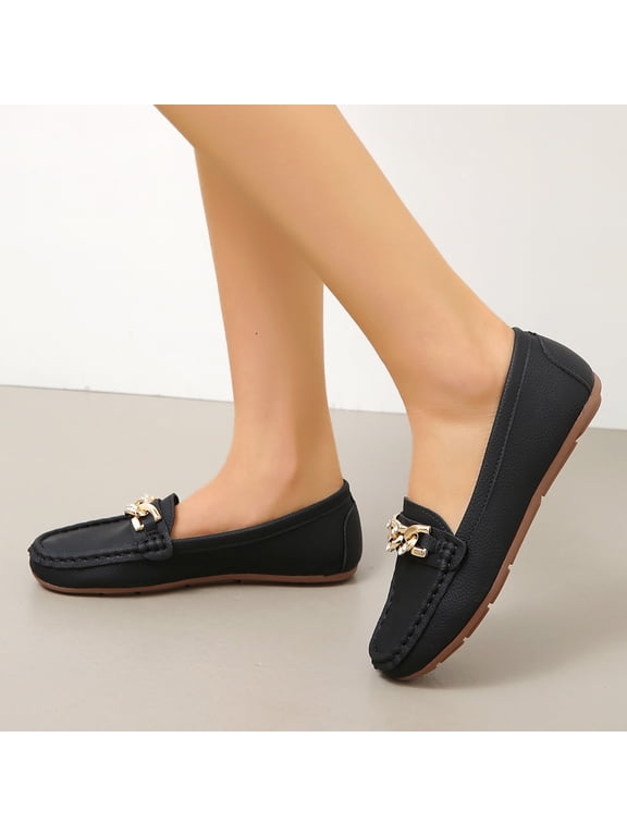Women's Flats Shoes Leisure Shoes Slip On Work Shoes Comfort Walking Shoes Summer Fashion Women'S Small Leather Shoes Boat Like Breathable And Comfortable Casual Shoes