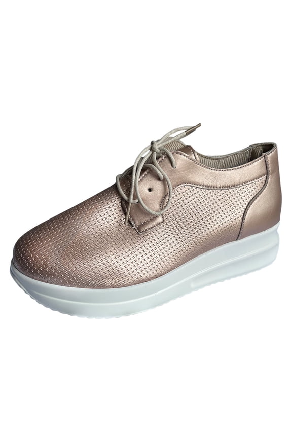 Women's Fshion Walking Shoes Casual Round Toe Platform Sneakers Lightweight 𝖫a𝖼e Up L𝗈afers Shoes with Soft Sole, Wide Width 𝖮𝗑fords Shoes Breathable Mesh Dress Shoes