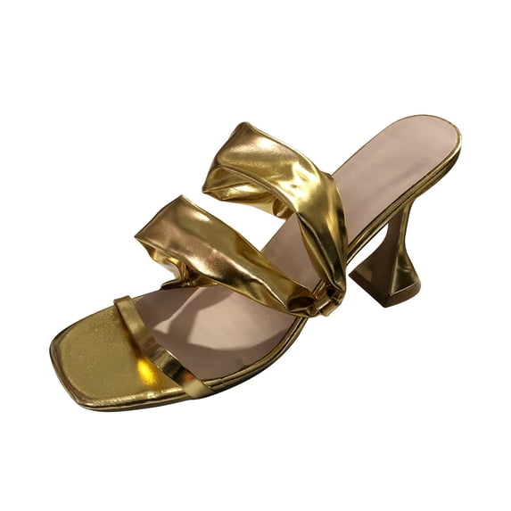 NOKIO Women's High Heels Sandals 9CM Open Toe Square Toe Slippers Stilettos Fashion Party Prom Dinner Leisure Shopping Shoes Womens Stiletto High Heel Open Square Toe Sandals