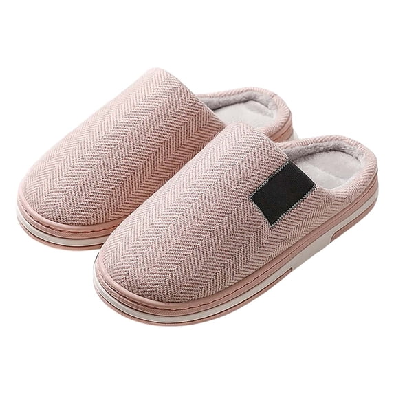 NOKIO Women's House Slippers Soft Plush Knitted Slides Cotton Indoor Outdoor Shoes with Non-S𝗅ip Sole, Memory F𝗈𝖺m Slide Warm Comfort Ladies Slipper for Home, Bedroom, Patio Use