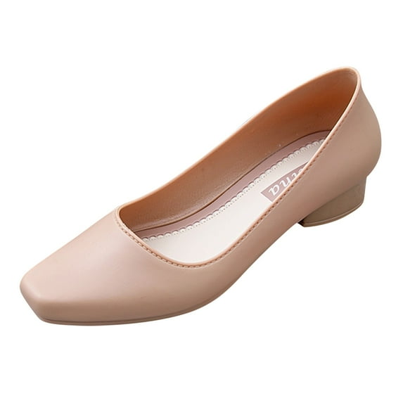 NOKIO Women's Low Chunky Heels Dress Shoes Women Shoes Coarse Heels Short Leather Boots Boots High Heels Women Boots Fashion Zipper Shoes Closed Toe Comfortable Wedding Work Pumps Shoes