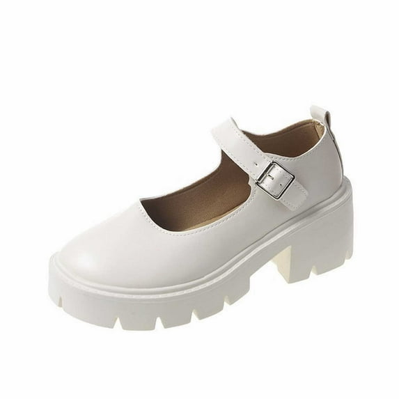 NOKIO Womenβs Mary Jane Platform Shoes Thick Sole Gothic Bow & Pearl Decor Leather Casual Footwear Slip-Resistant Retro Street Fashion Sneakers