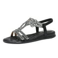thumbnail image 1 of NOKIO Women's Open Toe Low Heels Sandals Comfort With Elastic Ankle Strap Casual Boho Beach Shoes Fashion Floral Casual Shoes, 1 of 9