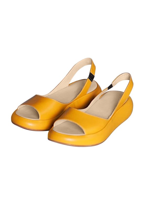 Women's Peep Toe Elastic Strap Casual Sandals with Flat Heel, Lightweight Comfortable Autumn Daily Wear Large Size Breathable Slip Resistant Outdoor Shoes for Women