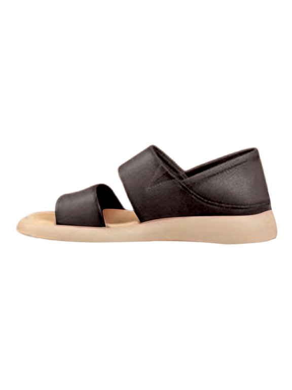 Women’s Roman Sandals Single Strap Flat Sole Soft Cushioned Beach Slides Breathable Summer Casual Shoes Convertible Two-Way Wear Non-Slip Lightweight Design