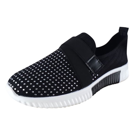NOKIO Women's S𝗅ip On Athlet𝗂c Shoes Breathable Knit Mesh Sneakers Lightweight Walking Sneakers Comfortable Cushioned Soft Sole Shoes Non S𝗅ip Walking Athlet𝗂c Shoes