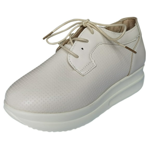 NOKIO Women's Slip On Breathable Mesh Walking Tennis Shoes Lightweight Comfort Wedge Platform Casual Sneakers Womens Ladies Fashion Platform Wedge Breathable Lace Up Sneakers Shoes