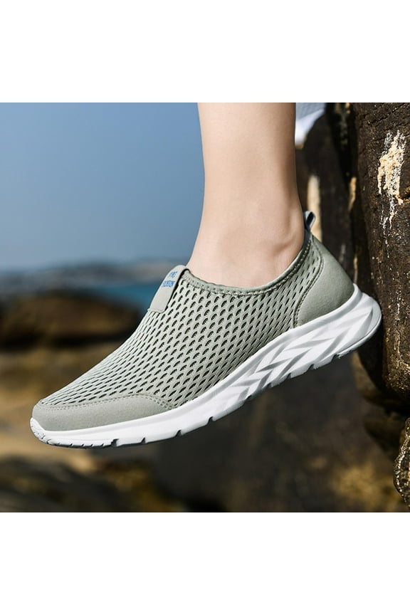 Women's Slip on Loafer Shoes Mesh Casual Flat Nurse Walking Sneakers Knit Round Toe Casual Memory Foam Shoes Women's Lightweight Quick Drying Aqua Water Shoes Athletic Sport Walking Shoes