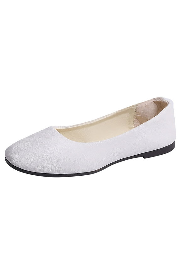 Women's Slip-On Shoes, Classic Flats, Womens Round Toe Suede Flats Shoes Comfort Women Shoes Slip On Shoes for Woman Classic Softable Shoes Low Wedge
