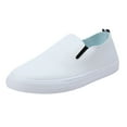 thumbnail image 1 of NOKIO Women's Slip on Shoes PU Leather Slip on Sneaker Low Top Casual Shoes Women Casual Shoes Fashion Simple Spring And Summer New Pattern Flat Bottom Comfortable Non Slip Slip On Shoes, 1 of 8