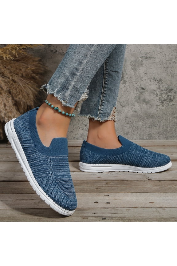 Women's Slip On Shoes, Stretch Knit Walking Shoes, Comfort Sneaker for Work, Travel, Commute Leisure Women's Slip On Travel Soft Sole Comfortable Shoes Fashion Sports Breathable Shoes