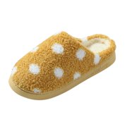 NOKIO Women's Slippers Cute P ka Dot Fuzzy Slides Winter Home Shoes Comfortable Soft Fuzzy Slide Lightweight S ip On Footwear Casual House Plush Slipper Closed Toe Soft Sole Indoor Shoes