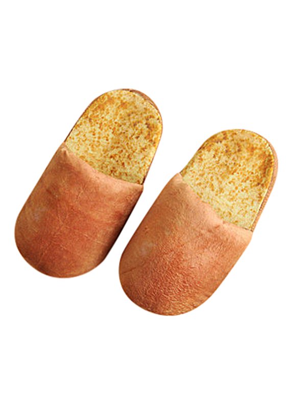 Women's Slippers Winter House Slippers Bread Ca𝗋𝗍oon Slippers Indoor Bedroom Slipper Plush Soft Sole Shoes Lightweight Anti-S𝗅ip Slides Funny Warm Bread Loaf Cotton Slippers
