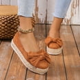 thumbnail image 1 of NOKIO Women's Sneakers Boat Breathable Women's Casual Shoes Comfortable Casual Shoes Women's Fashion Canvas Espadrille Flat Loafers with Bow Round Toe Platform Casual Slip On Walking Mom Shoes, 1 of 5