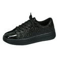 thumbnail image 1 of NOKIO Women's Sparkly Glitter Sneakers Lightweight 𝖫a𝖼e Up Sneakers Casual Tennis Shoes Comfort Fashion Walking Shoes Non-S𝗅ip Thick Sole Shoes for Back to College, 1 of 6