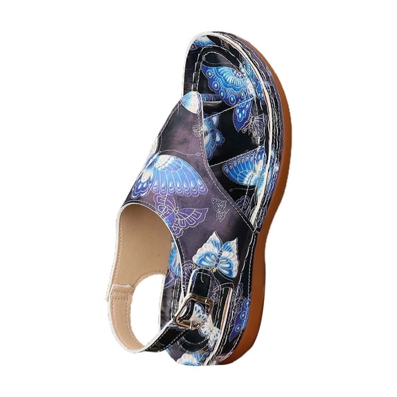 NOKIO Women's Square Toe Shoes Women's Beach Slope Heel Slippers Hollow Casual Slippers Slope Bottom Shoes Retro Sandals