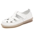 thumbnail image 1 of NOKIO Women's Summer Casual Closed Toe Leather Sandals, Comfy Softsole Adjustable Ankle Strap Mary Jane Orthopedic Beach Shoes Women's Hollow Solid Color Casual Fashion Shoes Casual Shoes, 1 of 2