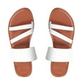 thumbnail image 1 of NOKIO Women's Summer Oversized Flat Bottomed Beach Shoes With Flip Flops Women's Wide Width Flat Slide Sandals Casual Cute Dressy Strappy Slip on Flat Summer Shoes., 1 of 6