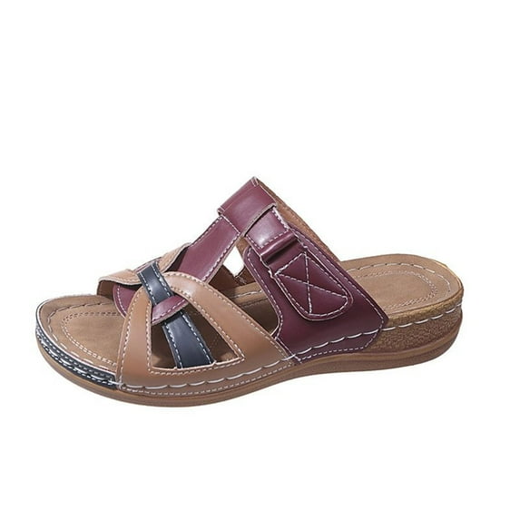 NOKIO Women's Travel Shoes Ladies Casual Side Hollow Slope Bottom Roman Slippers Summer Fashion Ladies Sandals Open Toe